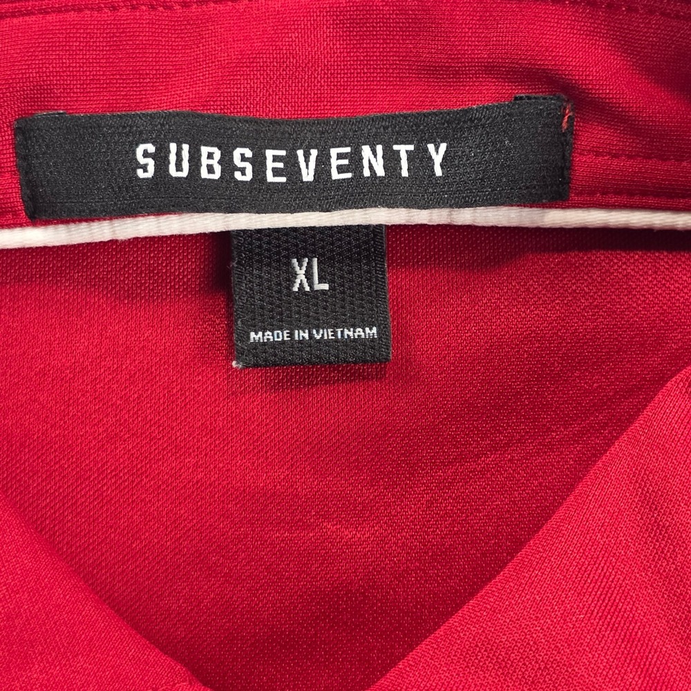 Subseventy Polo Shirt Mens XL Red Short Sleeve Performance Golf Top 70 Logo - Picture 6 of 10